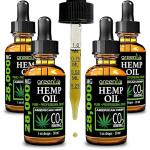 GreenIVe Hemp Oil Drops 28,000mg – Naturally Grown, Vegan, Rich in Omegas – Premium Hemp Oil Dropper – Non-GMO, Made in USA – 30mL (4 Pack)