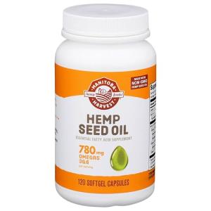 Manitoba Harvest Hemp Seed Oil Softgels, 780 Mg of Plant Based Omegas 3 & 6 per Serving, 120 Ct