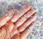 3 Pack - Green, Rainbow & Silver Holographic Leaf Glitter - Solvent Resistant & Cosmetic Grade - Face Body Nails Resin Arts & Crafts, Tumblers, Bath Bombs, Resin - Weed Pot Marijuana Leaf