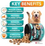 Advanced Calming Chews for Dogs - Hemp Dog Calming Chews - Anxiety Relief with Melatonin - Stress & Separation Anxiety - Sleep Aid + Hip and Joint Supplement Support - Made in USA - 70 Treats