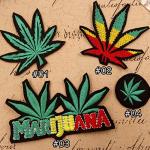 Marijuana Pot Leaf Applique Iron On Patches,Leaf Marijuana Cannabis Retro Hippie Patches for adorning Jeans,Hats,Bags, Jackets and Shirts(Set of 4)