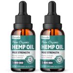 ziehooGe Hemp Oil Organic Extract - Maximum Strength 100% Natural Drops 2 Pack