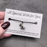 Vilda Jewellery Puppy Dog Black Wish Bracelet, Hemp with Silver Tone Charm on Printed Card, Adjustable Size up to 12 inches, Unisex Friendship Bracelet, Animal Pet Lover Gift
