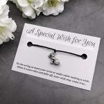 Vilda Jewellery Puppy Dog Black Wish Bracelet, Hemp with Silver Tone Charm on Printed Card, Adjustable Size up to 12 inches, Unisex Friendship Bracelet, Animal Pet Lover Gift