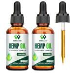 (2 Pack) Hemp Oil Drops High Potency - h Organic Hemp Tincture for Pain Relief, Sleep, Skin - with C02 Extraction2,000,000 Maximum Strengt, Vegan, Non-GMO