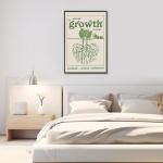 Green Plant Root Flower Canvas Wall Art Not All Growth Is Seen Posters Inspirational Modern Aesthetics Room Wall Decor For Living Room Apartment Dorm 12x16in Unframed