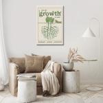 Green Plant Root Flower Canvas Wall Art Not All Growth Is Seen Posters Inspirational Modern Aesthetics Room Wall Decor For Living Room Apartment Dorm 12x16in Unframed