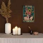 DIHSIEG Flower Canvas Wall Art Be Kind to Your Mind Vintage Poster Frameless Floral Can be hung on the Wall Heal Your Heart poster Wall Art Canvas(12x16 Dark Green)