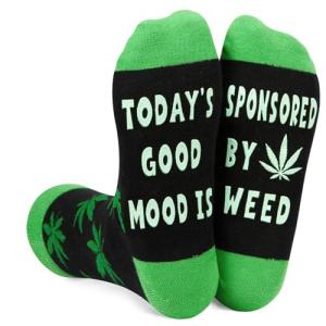 Zmart Weed Gift for Men - Funny Marijuana Cannabis Pot Leaf Gifts, Weed Marijuana Pot Leaf Socks