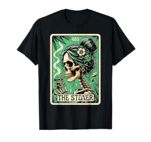 Tarot Card The Stoner Weed Lover Skeleton Cannabis 420 T-Shirt