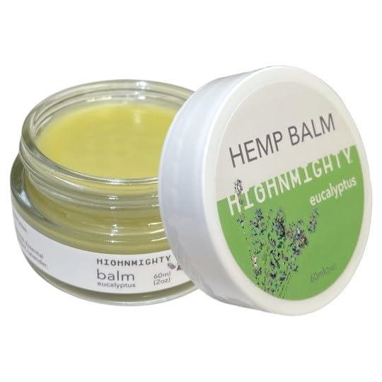 HIGHNMIGHTY Maximum Strength Hemp Balm Salve | Relaxing, Natural, Fast-Acting Topical Cream for Muscle Joint Back Knee Shoulder Neck Elbow Hand Foot Relief, 60ml (2oz) (Eucalyptus)