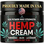 Healthergize Hemp Cream Maximum Strength-Full Body Hemp Lotion Relief-Instant Results-Hemp Oil Infused-Lavender, Aloe, Turmeric, Aches, Muscles, Joints, Back, Knees, Neck-Made in USA