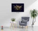 HB Art Design Marijuana Plant in Black Smoke Weed Canvas Wall Art Print Living Room Bedroom Man Cave Garage Cannabis Hemp Hippie Decor Stoner Gift Ready to Hang 8x12