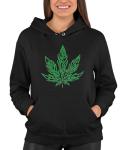 Go All Out 4X-Large Black Mens Giant Psychedelic Pot Leaf Marijuana 420 Sweatshirt Hoodie