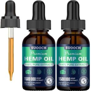 Неmр Oil Drops (2 Pack) for Pain Relief,Anxiety,Skin - High Potency Strength Organic Hemp Tincture - Natural Неmр Oils Extract-Неmр Supplements Vegan, Non-GMO
