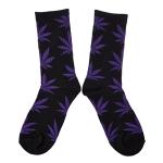Huga Fang 4 Pairs Pack Marijuana Weed Leaf Printed Cotton Athletic Sports High Crew Socks for Women Men (G-4 pairs), One Size-Large