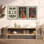 3Pcs Retro Hippie Wall Art 70's Psychedelic Eye Posters Wall Decor Meditation Inspirational Quote Prints Pictures Pop Art Style Spiritual Canvas Paintingfor Teen Bedroom Living Room Unframed