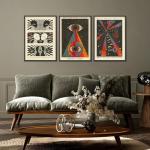 3Pcs Retro Hippie Wall Art 70's Psychedelic Eye Posters Wall Decor Meditation Inspirational Quote Prints Pictures Pop Art Style Spiritual Canvas Paintingfor Teen Bedroom Living Room Unframed