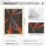 3Pcs Retro Hippie Wall Art 70's Psychedelic Eye Posters Wall Decor Meditation Inspirational Quote Prints Pictures Pop Art Style Spiritual Canvas Paintingfor Teen Bedroom Living Room Unframed