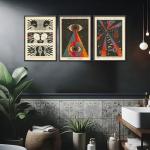 3Pcs Retro Hippie Wall Art 70's Psychedelic Eye Posters Wall Decor Meditation Inspirational Quote Prints Pictures Pop Art Style Spiritual Canvas Paintingfor Teen Bedroom Living Room Unframed