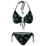 htrewtregregre Swimsuits Cannabis Leaf Marijuana Herb Weed Bikini Set with Bra and Strappy Triangle Briefs for Women, Color1, Large