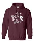 Go All Out XX-Large Maroon Adult Moo I'm A Goat Funny Animal Sweatshirt Hoodie