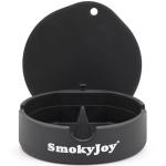 Ashtray with Lid for Outside Patio, Windproof Ash Tray with Poker, Silicone Smokeless Ashtray for Outdoor Balcony Office Tabletop Outdoor Home Patio, Black