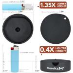 Ashtray with Lid for Outside Patio, Windproof Ash Tray with Poker, Silicone Smokeless Ashtray for Outdoor Balcony Office Tabletop Outdoor Home Patio, Black