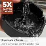 Ashtray with Lid for Outside Patio, Windproof Ash Tray with Poker, Silicone Smokeless Ashtray for Outdoor Balcony Office Tabletop Outdoor Home Patio, Black