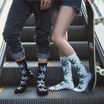 Weed Socks Marijuana Leaf Crew Socks for women 4 Pairs Pack Fit for shoe size 7-11