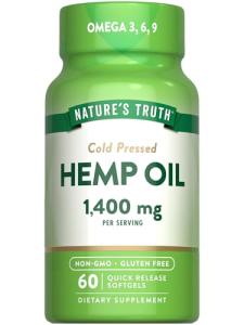 Nature's Truth Hemp Oil | 60 Softgels | 1400mg | Non-GMO & Gluten Free Supplement | Cold Pressed from Hemp Seeds