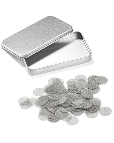 200 PCS 1/2 Inch Stainless Steel Pipe Screens, 1/2 Inch Metal Pipe Screen with Metal Box