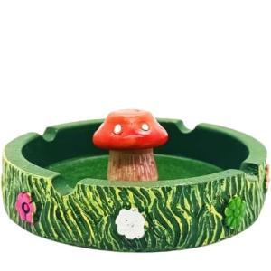 Neletao Cute Ash tray Cool Ashtrays for Weed Smokers & Bong Users, Fantastical Mushroom Ashtray Resin Ashtray Decor for Home Office, Ornament Gifts Red & Green
