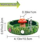 Neletao Cute Ash tray Cool Ashtrays for Weed Smokers & Bong Users, Fantastical Mushroom Ashtray Resin Ashtray Decor for Home Office, Ornament Gifts Red & Green