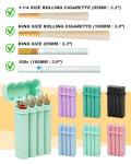 6 Hole King Size Pre Roll Cone Holder Case with Lighter Holder, 6 or 8 Capacity Cigarette Case for Regular Size, Small Smoking Accessories for 1-1/4 Size Pre Rolled Rolling Paper - Mint Green