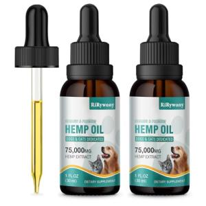2 Pack Hemp Oil for Dogs & Cats- Helps Pets with Аnxiety, Pаin, Strеss, Аrthritis, Sеizures Rеlief - Organic Pet Hemp Oil Drops Treats - Skin Нiр Jоint Hеalth
