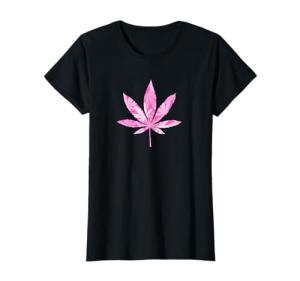 Pink 420 Pot Leaf Floral Marijuana Cute Women's Weed T-Shirt