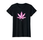 Pink 420 Pot Leaf Floral Marijuana Cute Women's Weed T-Shirt