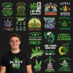 Dazoratix 420 Iron on Transfers - 20 Sheets Weed DTF Ready to Press 420 Heat Patches Bulk Green Leaf Marijuana Cannabis Stickers Vinyl Decals for T Shirts Clothes Bag Hat Pillow DIY Crafts Decorations