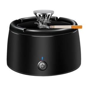 Smokeless Ashtray Multifunctional 2 in 1 Smoke Removing Ash Tray Portable Ashtray Rechargeable Ashtrays for Home Indoor Office (Black)