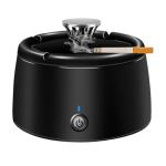 Smokeless Ashtray Multifunctional 2 in 1 Smoke Removing Ash Tray Portable Ashtray Rechargeable Ashtrays for Home Indoor Office (Black)
