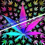 VEIGIKE Cool Trippy Weed Blacklight Tapestry UV Reactive, Neon Tie Dye Marijuana Leaf Cannabis Black Light Art Poster for Men Room Bedroom, Psychedelic Glow in The Dark Blanket Party Decor (80X60)