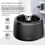 Smokeless Ashtray Multifunctional 2 in 1 Smoke Removing Ash Tray Portable Ashtray Rechargeable Ashtrays for Home Indoor Office (Black)