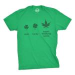 Mens Super Freaking Lucky T Shirt Funny Pot Marijuana Tee for Saint Patricks Day Funny T Shirts Saint Patrick's Day Apparel for Men Cool 420 Short Sleeve Green - M
