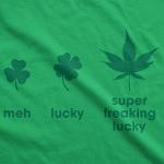 Mens Super Freaking Lucky T Shirt Funny Pot Marijuana Tee for Saint Patricks Day Funny T Shirts Saint Patrick's Day Apparel for Men Cool 420 Short Sleeve Green - M