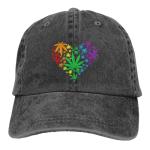 LGBT Weed Leaf Marijuana Heart Baseball Cap Golf Dad Hat Adjustable Original Classic Low Profile Cotton Hat Men Women