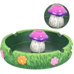 Neletao Cute Ash tray Cool Ashtrays for Weed Smokers & Bong Users, Fantastical Mushroom Ashtray Resin Ashtray Decor for Home Office, Ornament Gifts Green