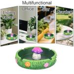 Neletao Cute Ash tray Cool Ashtrays for Weed Smokers & Bong Users, Fantastical Mushroom Ashtray Resin Ashtray Decor for Home Office, Ornament Gifts Green