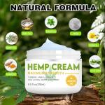 Derggzey Natural Hemp Cream with Arnica, MSM, Turmeric, Emu Oil, Menthol, Aloe - Hemp Cream Maximum Strength for Discomfort in Muscle, Back, HIPS, Joints, Knees, Elbows - 8.5 fl oz