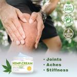 Derggzey Natural Hemp Cream with Arnica, MSM, Turmeric, Emu Oil, Menthol, Aloe - Hemp Cream Maximum Strength for Discomfort in Muscle, Back, HIPS, Joints, Knees, Elbows - 8.5 fl oz